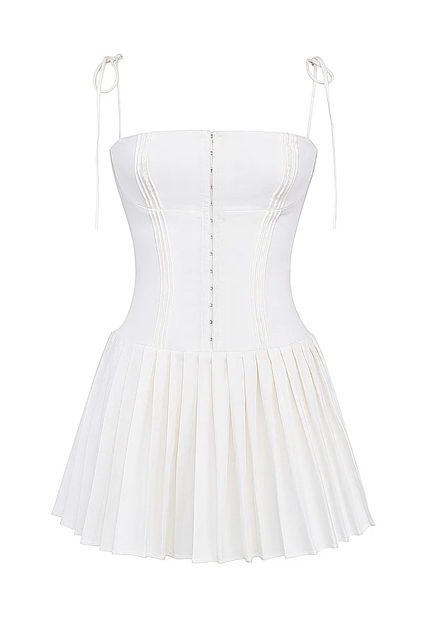 WHITE CORSET TENNIS SKIRT DRESS CIENNA