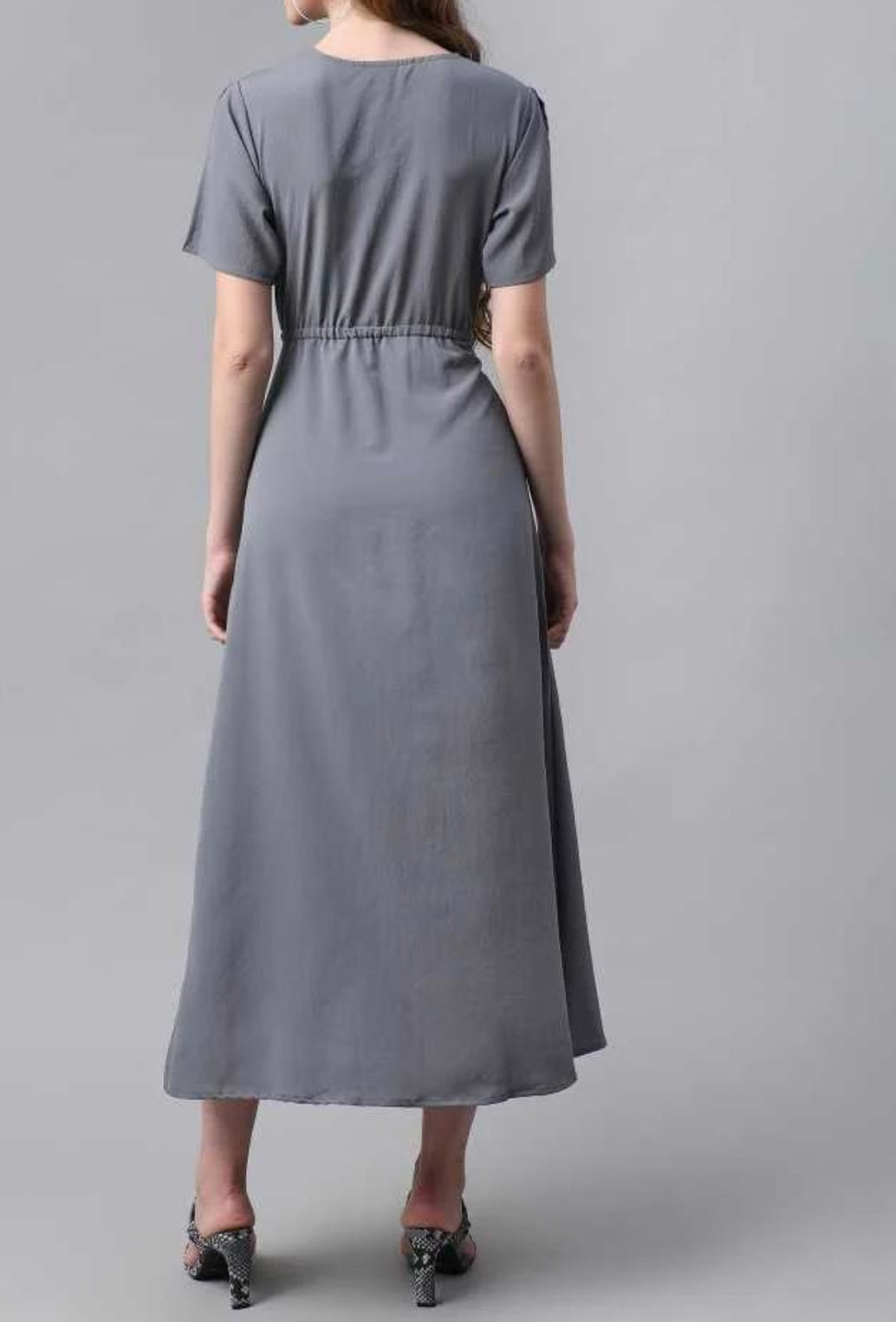 MAXI COTTON GREY DRESS