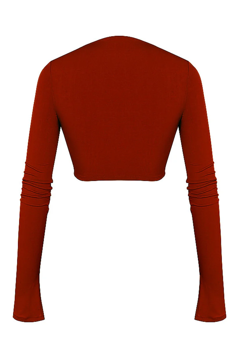 RED TWIST FULL SLEEVE TOP CIENNA